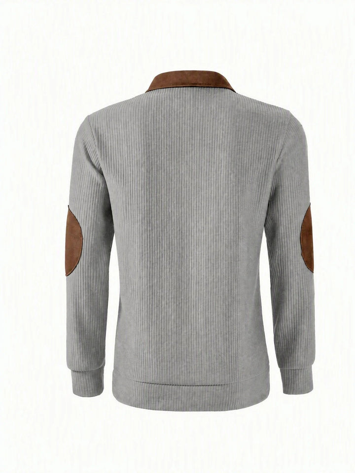 Autumn Winter Men'S Long Sleeve Jacquard Knit Sweater Christmas Gift Thick Contrast Striped Casual Stand Collar Zipper Pullover