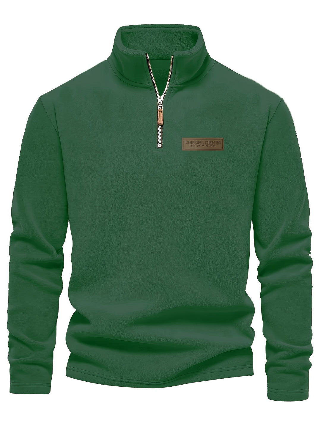 Autumn/Winter New Men's Sweatshirt with Stand-Up Collar, Half-Zip, Long Sleeves, Versatile Top, Streetwear Brand, Plush Double-Sided, Smart Casual