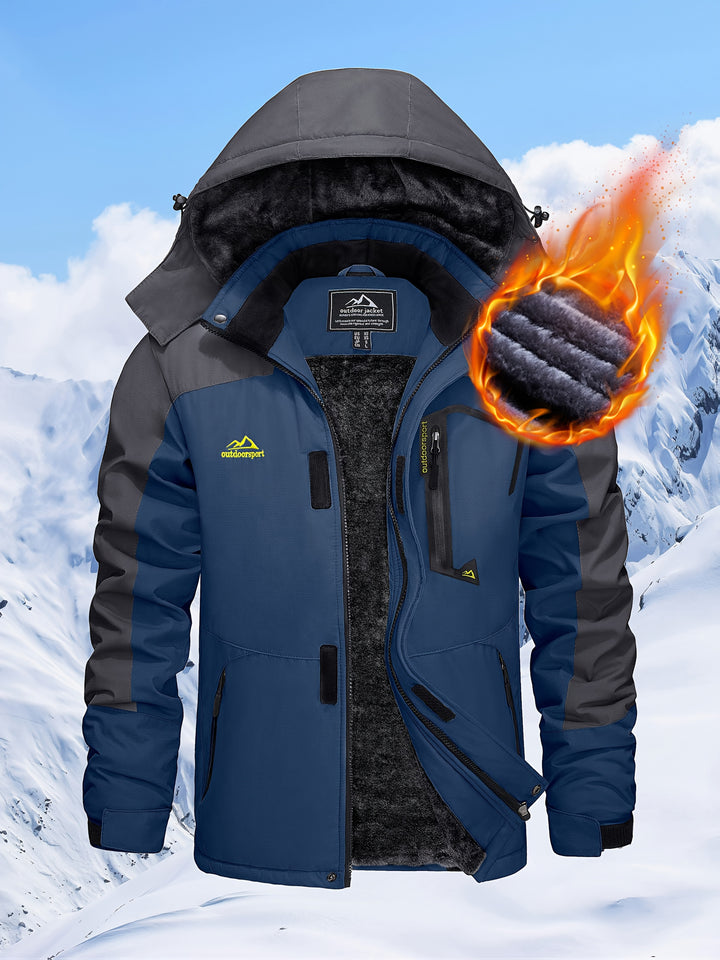 Men's Winter Warm Jackets Fleece Lined Coats Hooded Thermal Outdoor Thick Jacket Heavy Sport Hiking Jogging Camping Fishing Climbing Traveling Skiing Snowboarding Casual Parka