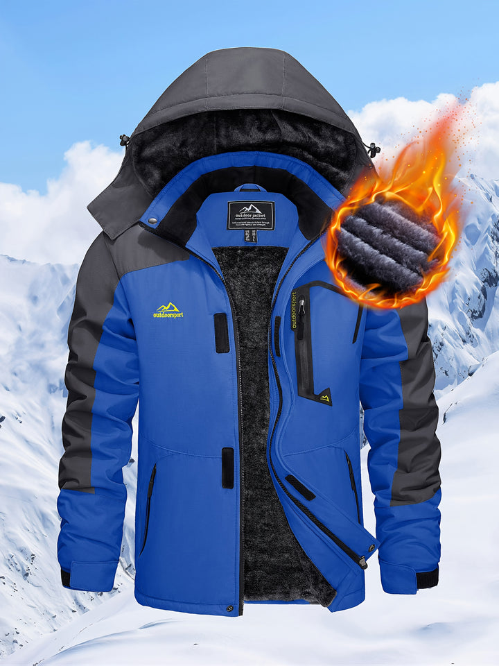 Men's Winter Warm Jackets Fleece Lined Coats Hooded Thermal Outdoor Thick Jacket Heavy Sport Hiking Jogging Camping Fishing Climbing Traveling Skiing Snowboarding Casual Parka