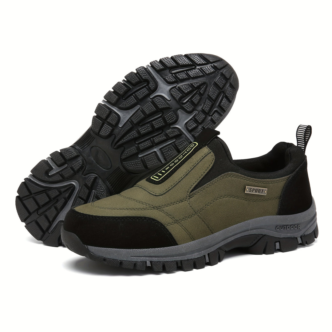 Men'S Large-sized Thick Soled Hiking Shoes | Sports, Casual Slip-On with Upper and TPR Sole, All-Season Wear