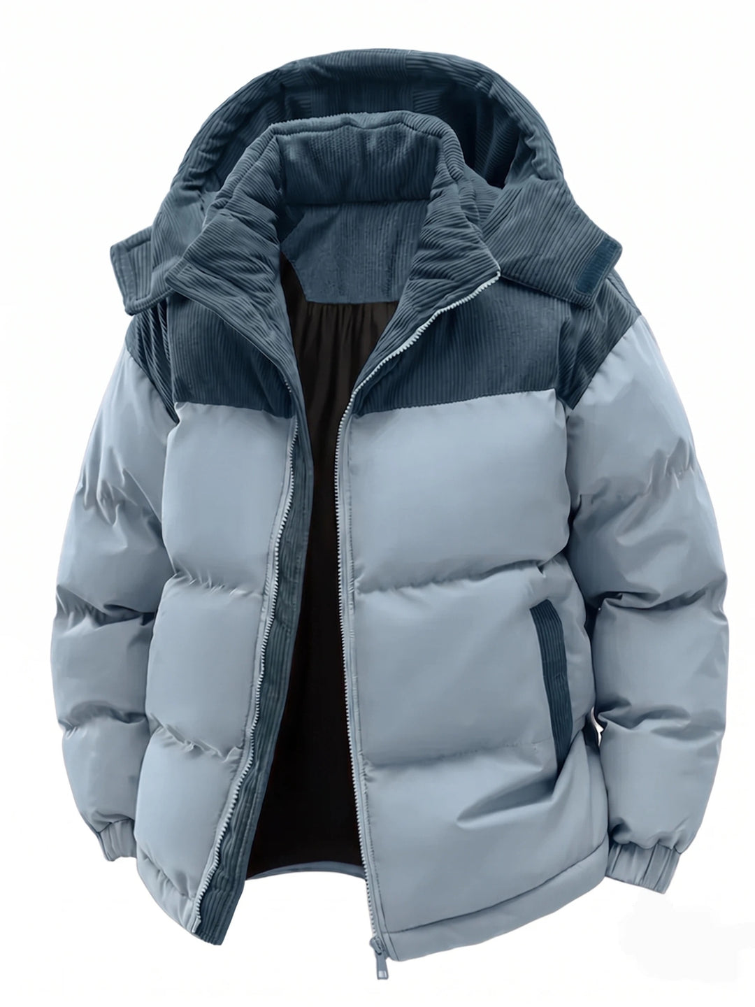 Men’s Thick Padded Winter Jacket – Hooded Warm Coat