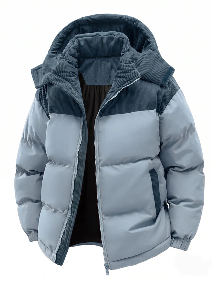 Men’s Thick Padded Winter Jacket – Hooded Warm Coat