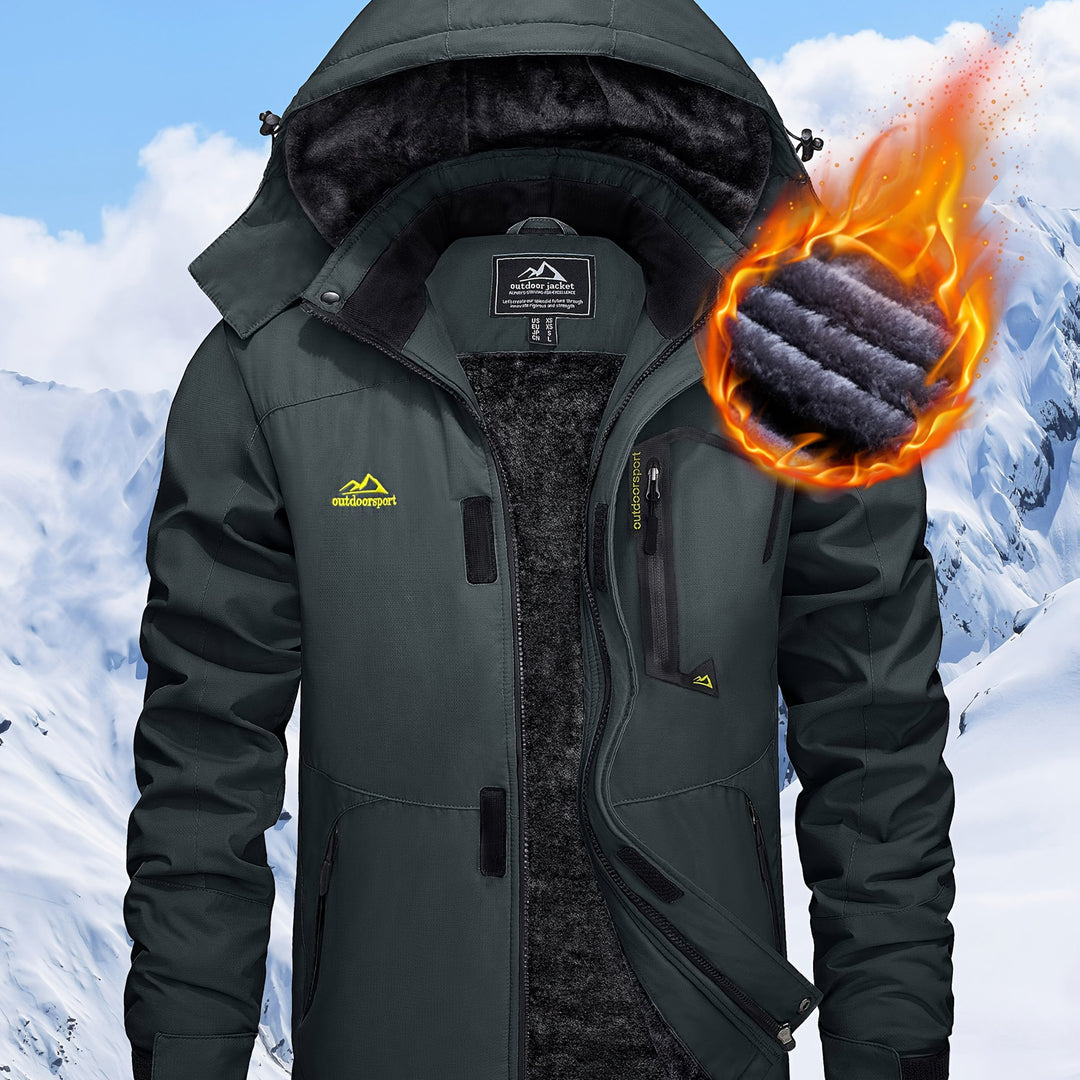 Men's Winter Warm Jackets Fleece Lined Coats Hooded Thermal Outdoor Thick Jacket Heavy Sport Hiking Jogging Camping Fishing Climbing Traveling Skiing Snowboarding Casual Parka
