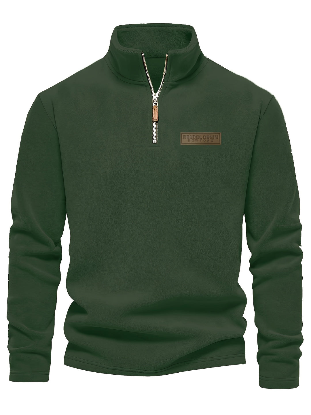 Autumn/Winter New Men's Sweatshirt with Stand-Up Collar, Half-Zip, Long Sleeves, Versatile Top, Streetwear Brand, Plush Double-Sided, Smart Casual