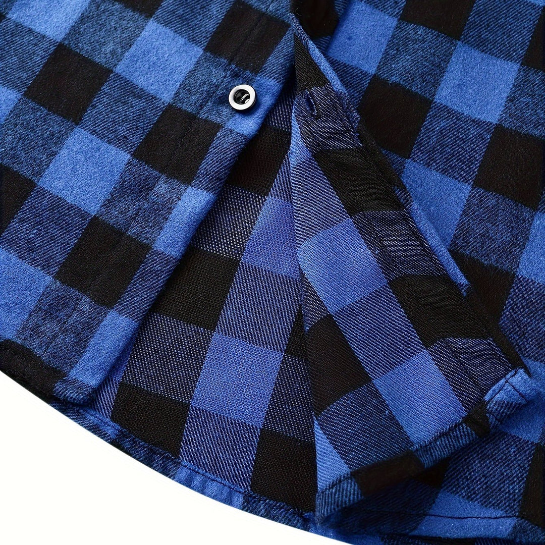[Men's Plaid Hooded Shirt] Men's Fashion Hooded Plaid Trendy Shirt Hooded Plaid Sweatshirt - Autumn/Winter Essentials - New Season