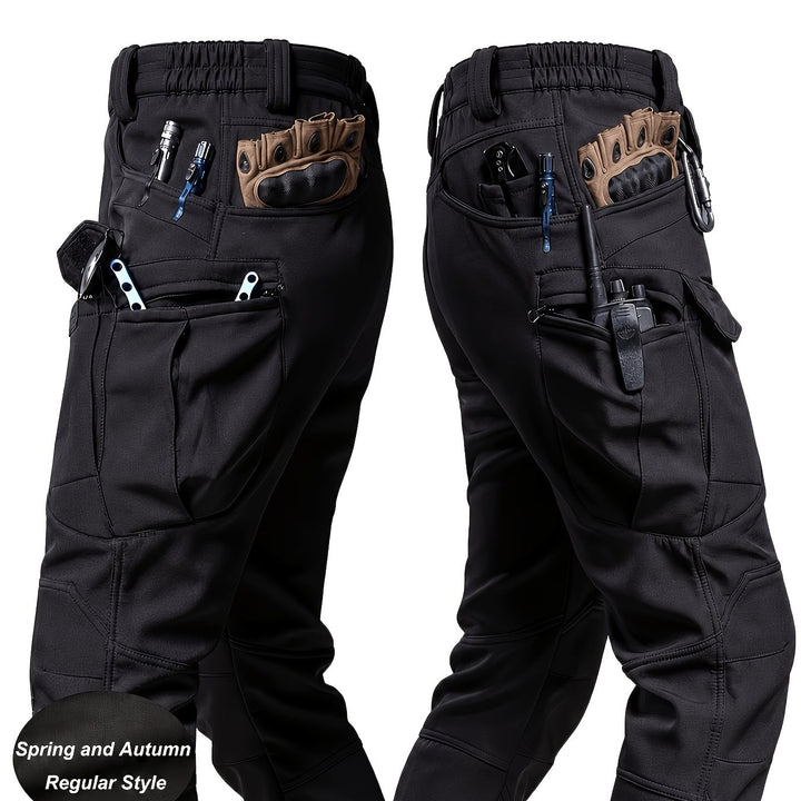 Men's Tactical Cargo Pants - Stretch Fabric with Multiple Pockets, Regular Fit, Machine Washable - Elastic Waist for Everyday Comfort - Durable Outdoor Hiking and Casual Workwear - Casual Cargo Pants
