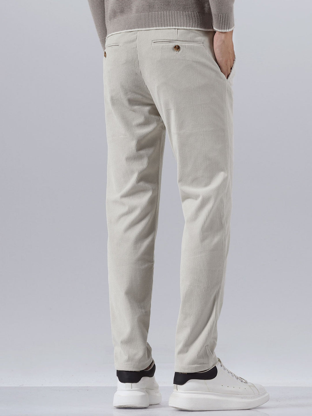 Men’s Slim Fit Corduroy Trousers – Smart Casual Textured Pants