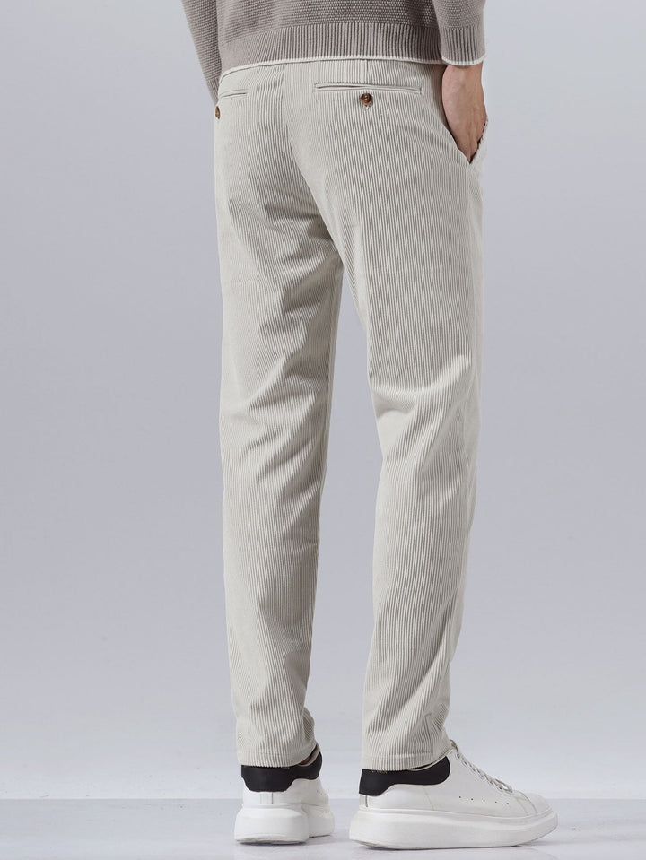 Men’s Slim Fit Corduroy Trousers – Smart Casual Textured Pants