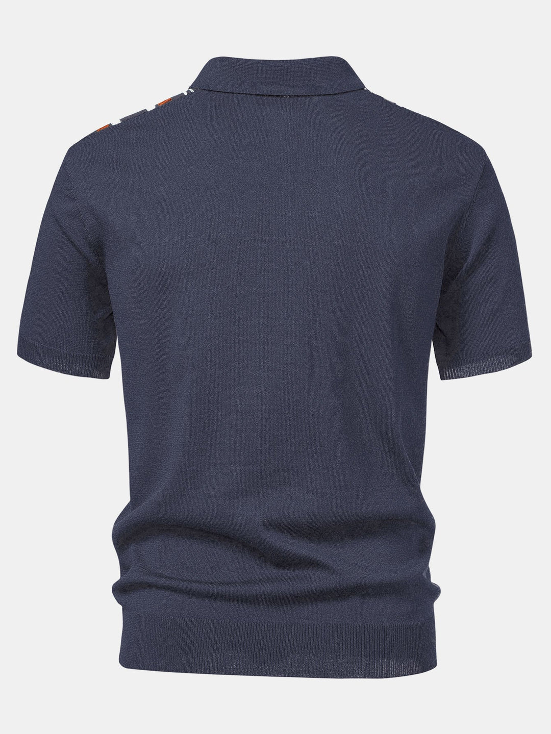 Men’s Stripe Knit Zip Polo – Smart Casual Short Sleeve Shirt