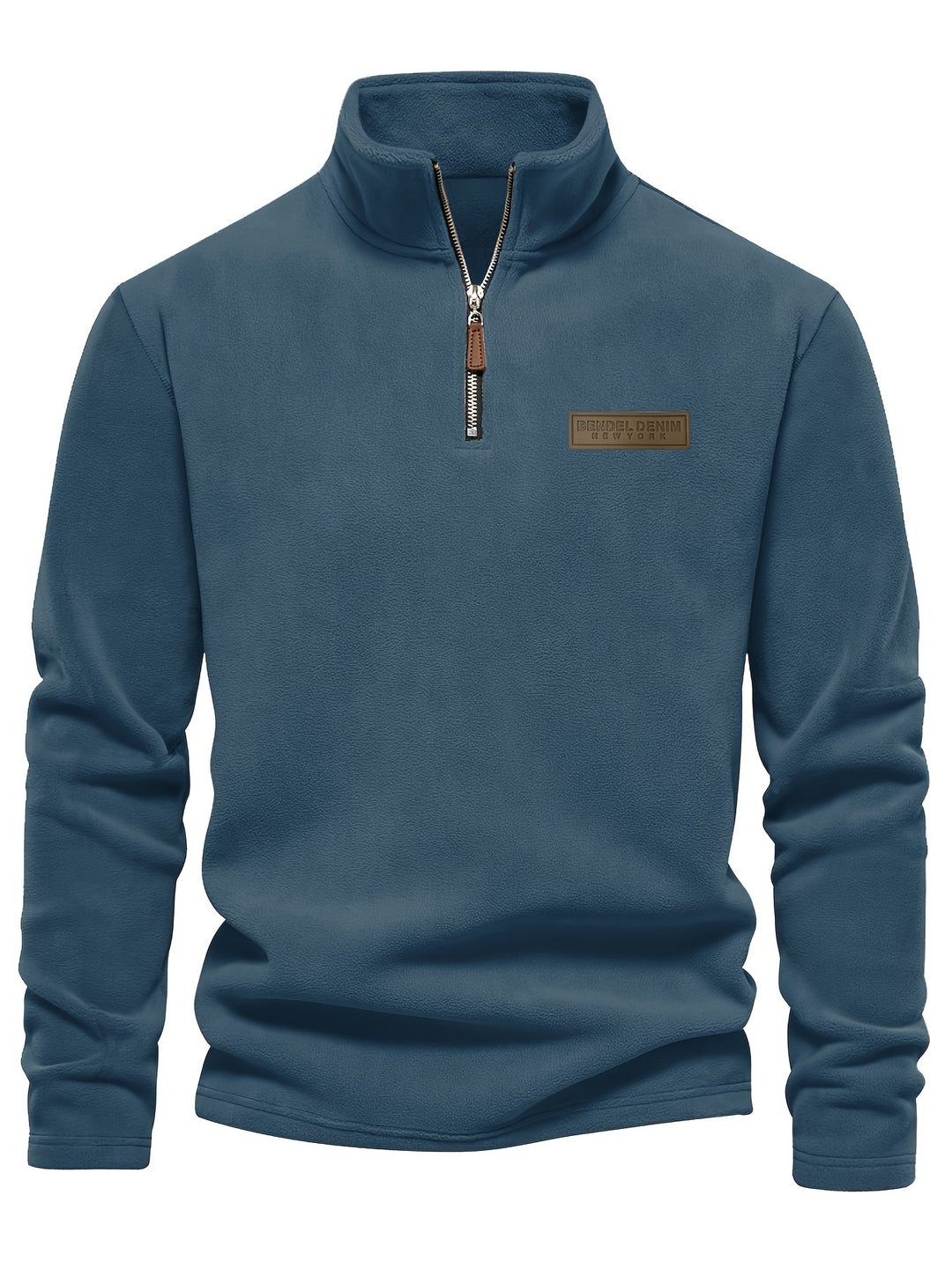 Autumn/Winter New Men's Sweatshirt with Stand-Up Collar, Half-Zip, Long Sleeves, Versatile Top, Streetwear Brand, Plush Double-Sided, Smart Casual
