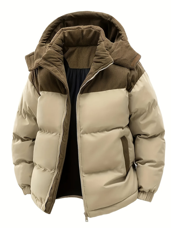 Men’s Thick Padded Winter Jacket – Hooded Warm Coat