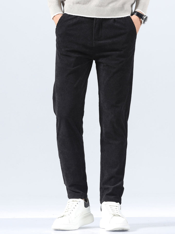Men’s Slim Fit Corduroy Trousers – Smart Casual Textured Pants