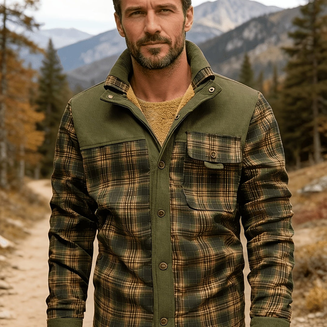 Men’s Fleece-Lined Plaid Jacket