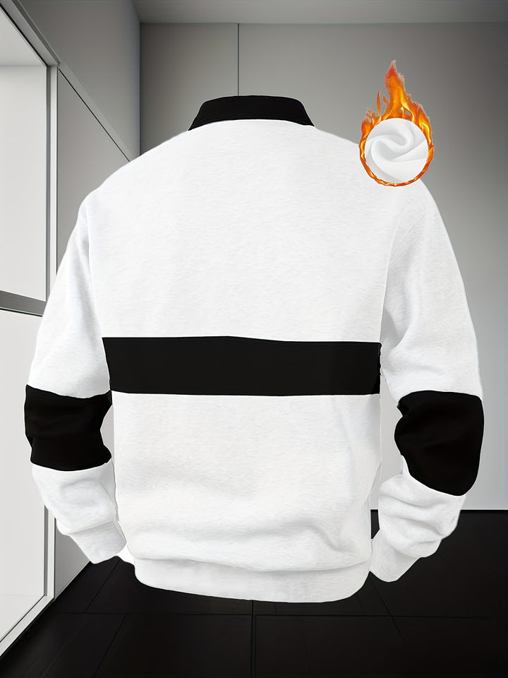 Men'S Casual POLO Shirt with Color Block Design | Button Collar, Loose Fit, Machine Washable, Ideal for Leisure And Gifts