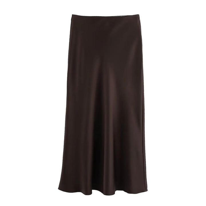 Alexis ™ -Satin Solid Long Skirts.