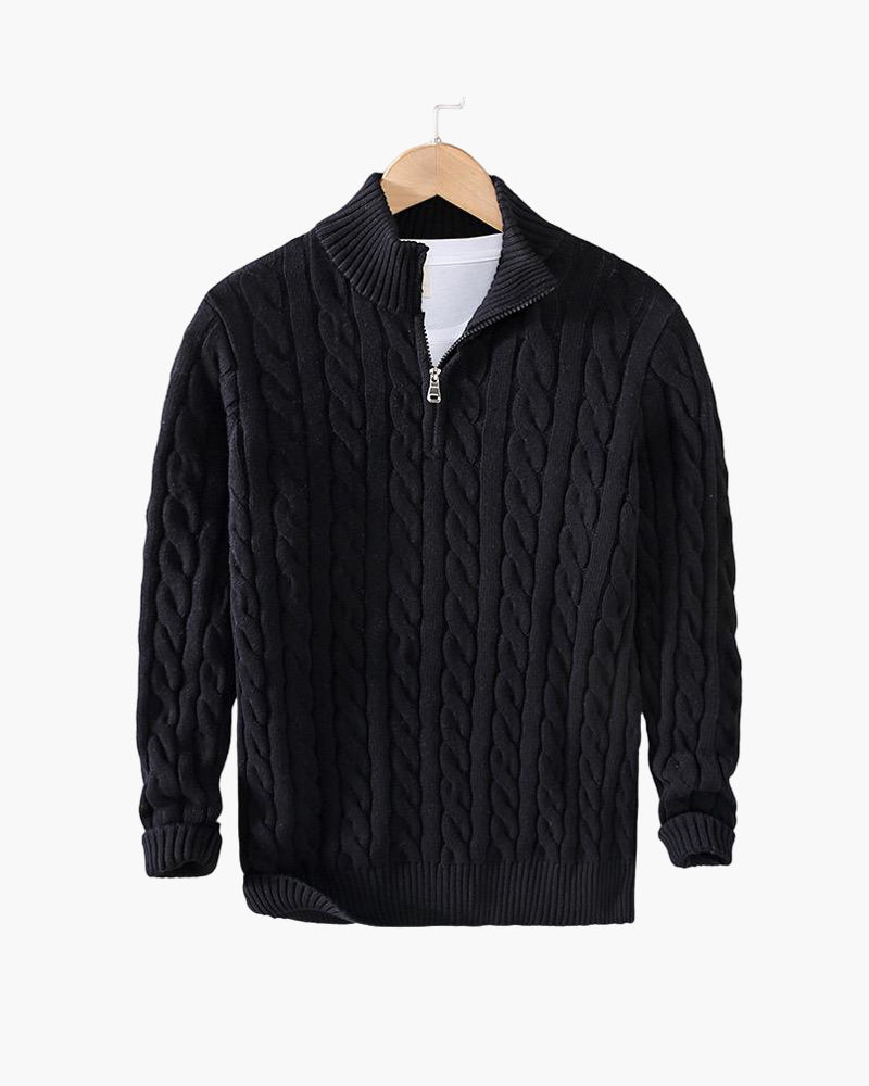 Men’s Zip Neck Jumper – Smart Casual Half-Zip Knit Sweater for Everyday Wear