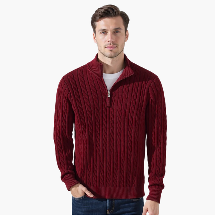 Men’s Zip Neck Jumper – Smart Casual Half-Zip Knit Sweater for Everyday Wear