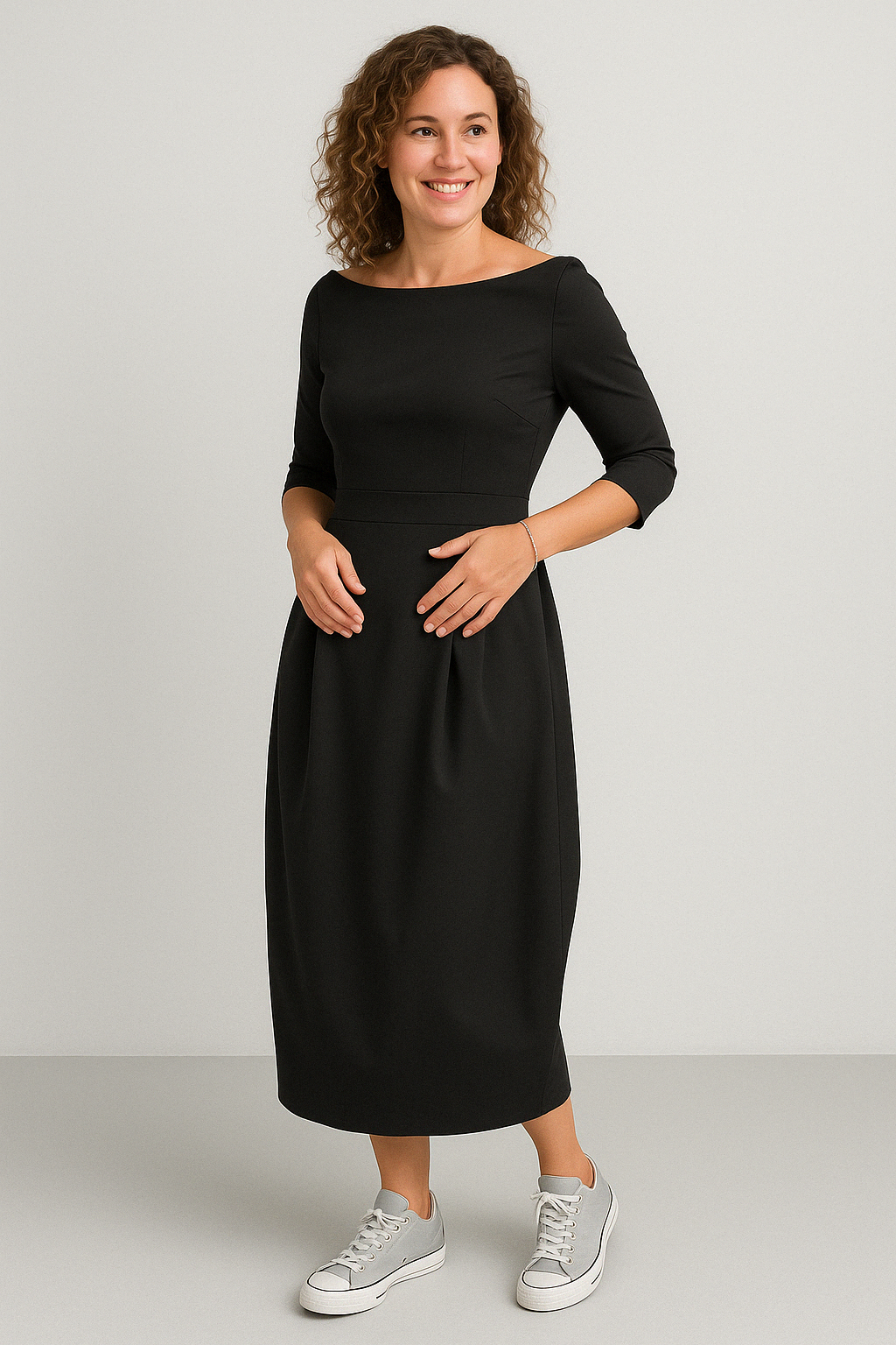 Willow ™- Elegant Monochrome Dress with Pockets