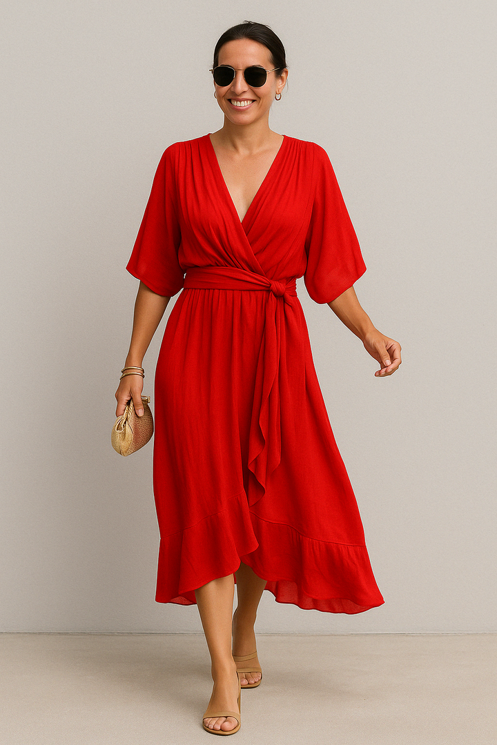 SERENA™ - V - NECK CHIFFON DRESS