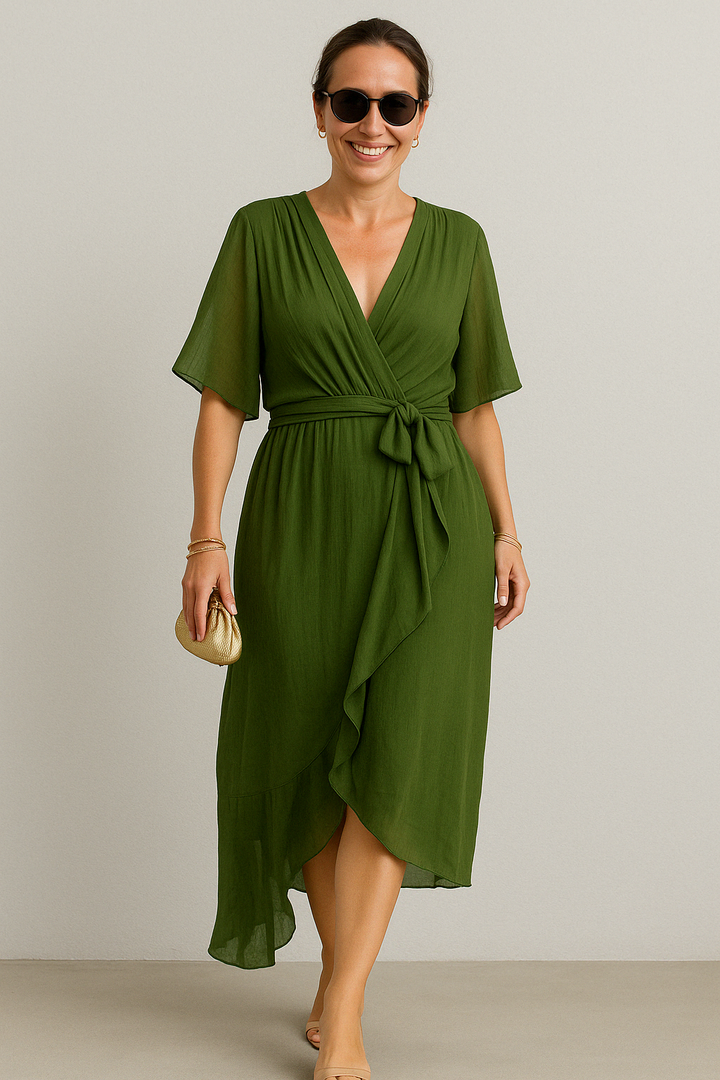 SERENA™ - V - NECK CHIFFON DRESS