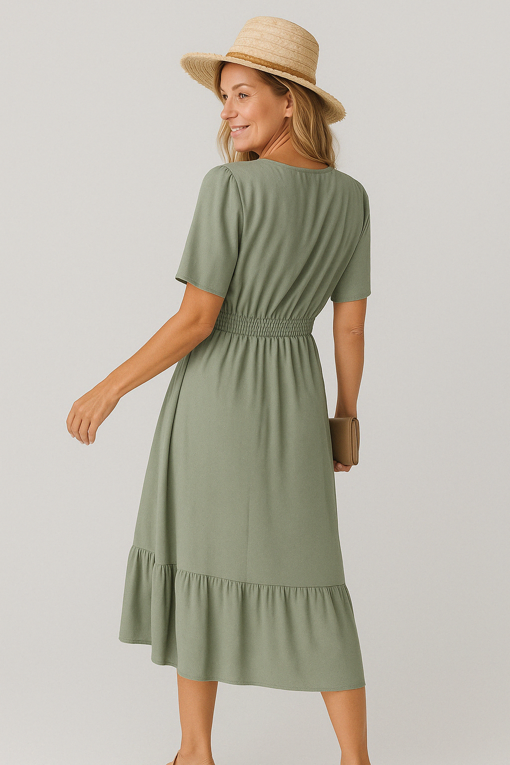 Everyday™ - V-neck calf-length dress