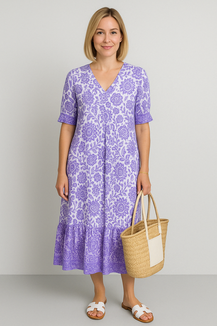 Louise™ - BOHO-STYLE DRESS WITH V-NECK