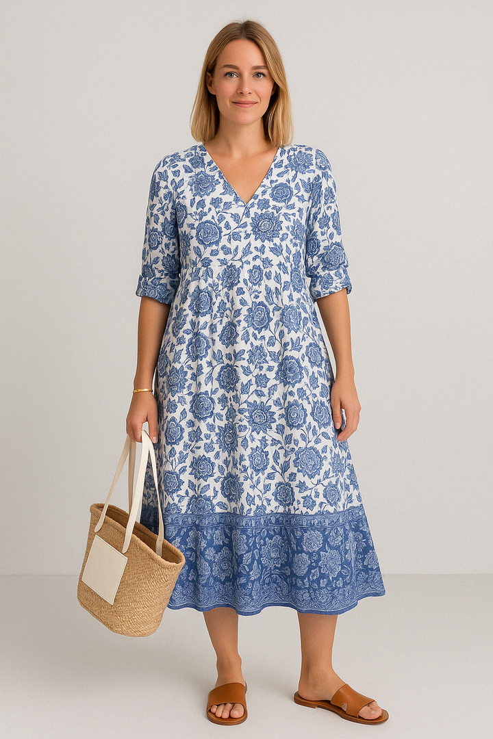 Louise™ - BOHO-STYLE DRESS WITH V-NECK