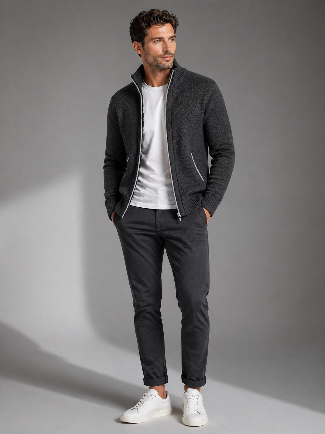 Men’s Knit Cardigan – Smart Casual Button-Up Sweater