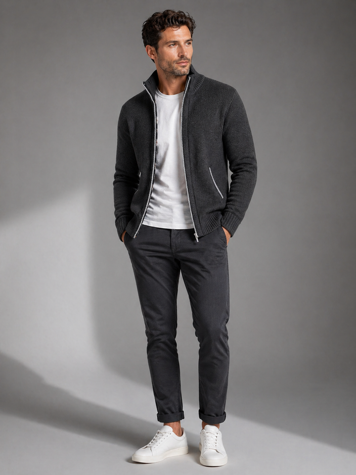 Men’s Knit Cardigan – Smart Casual Button-Up Sweater