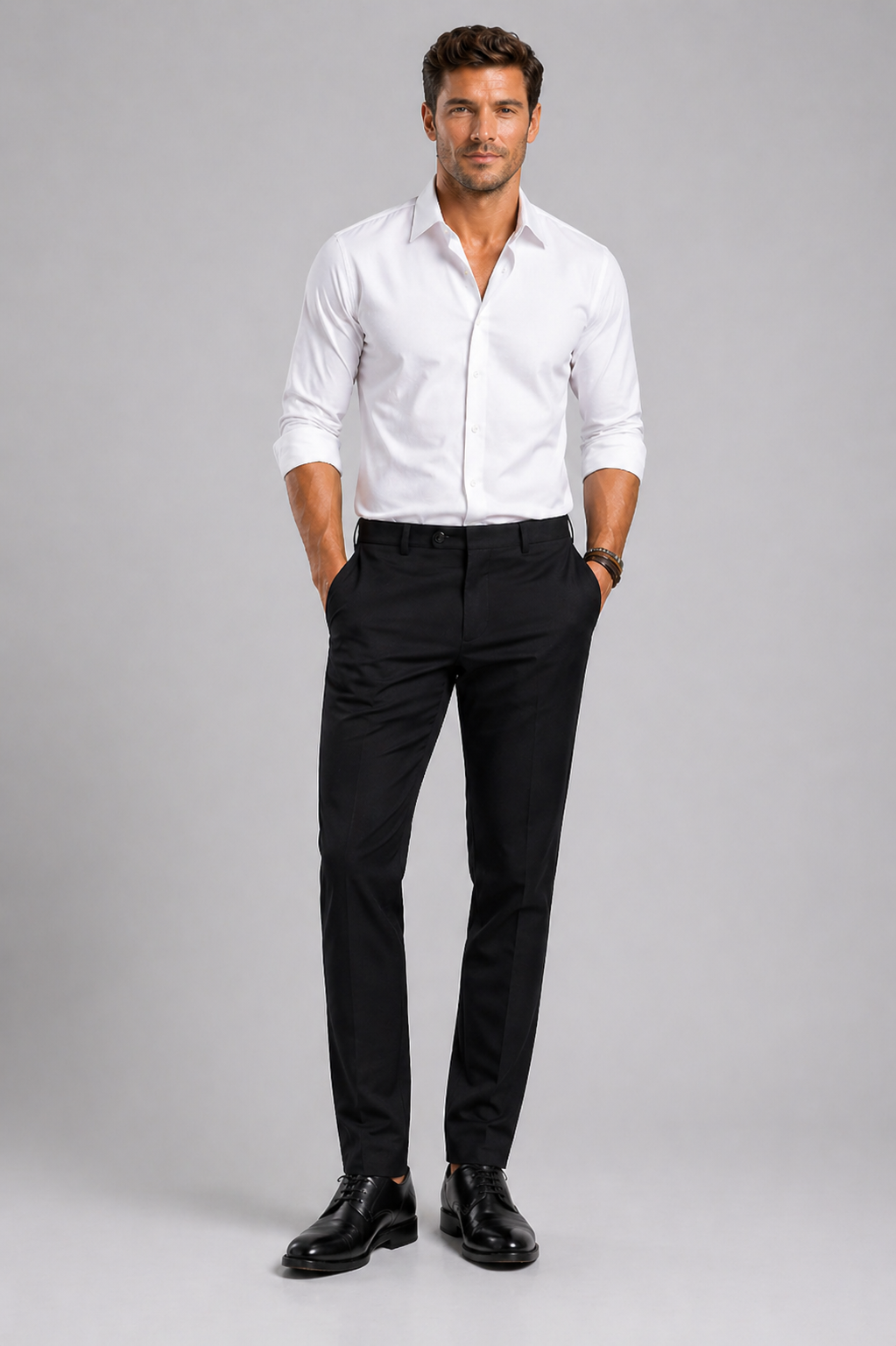 Men’s Slim Fit Stretch Trousers – Smart Casual Business Pants