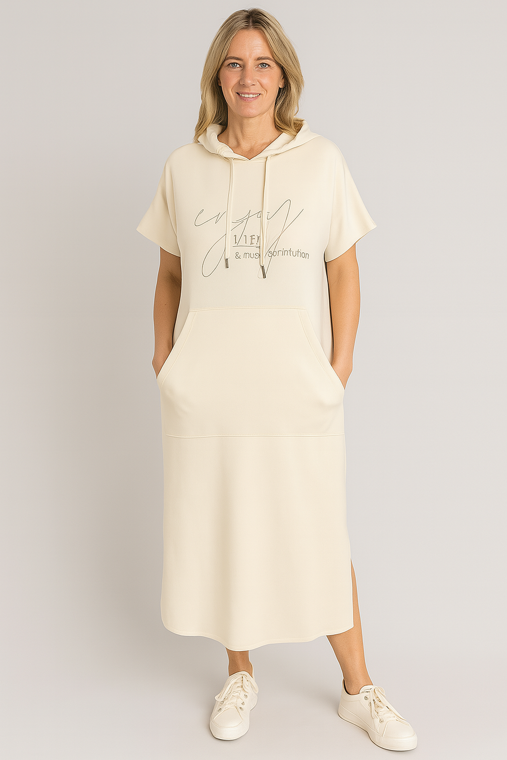 Larkshire™ - Loose dress with hood and feminine fit