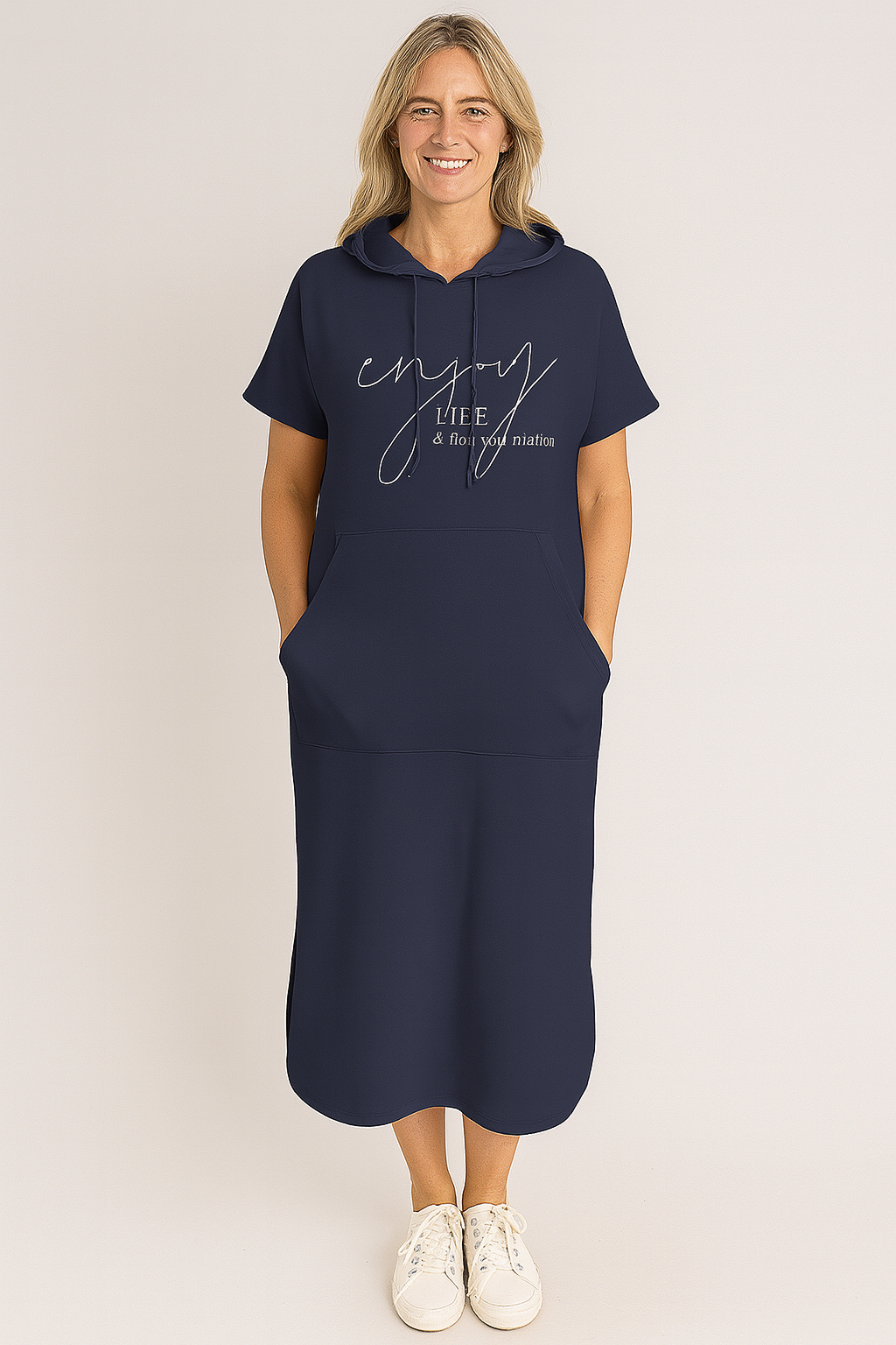 Larkshire™ - Loose dress with hood and feminine fit