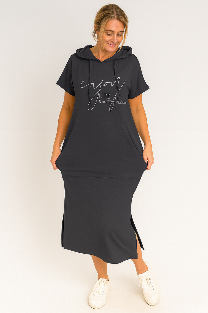 Larkshire™ - Loose dress with hood and feminine fit