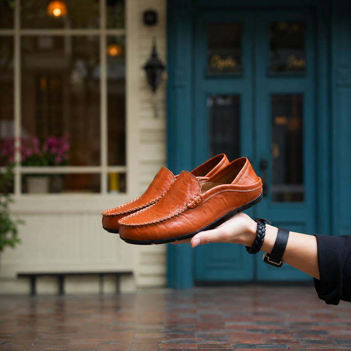 Men's Leather Slip-On Loafers
