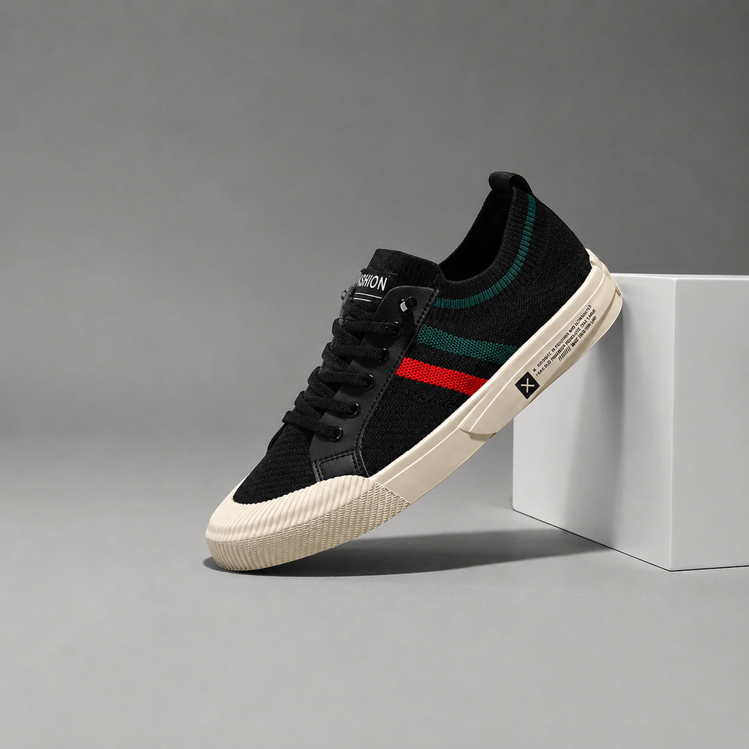 Men’s Knit Trainers – Lightweight Casual Lace-Up Sneakers.