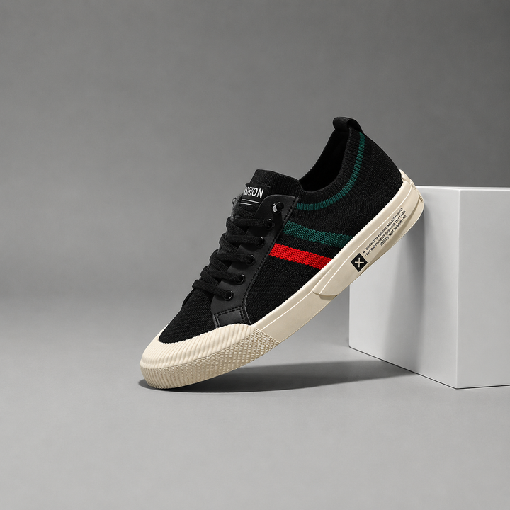 Men’s Knit Trainers – Lightweight Casual Lace-Up Sneakers.