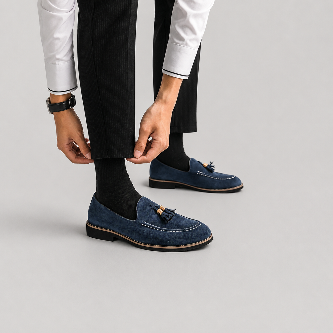 Men’s Tassel Suede Moccasins – Smart Casual Loafers