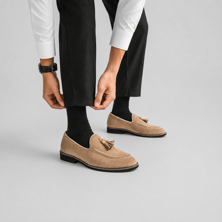 Men’s Tassel Suede Moccasins – Smart Casual Loafers