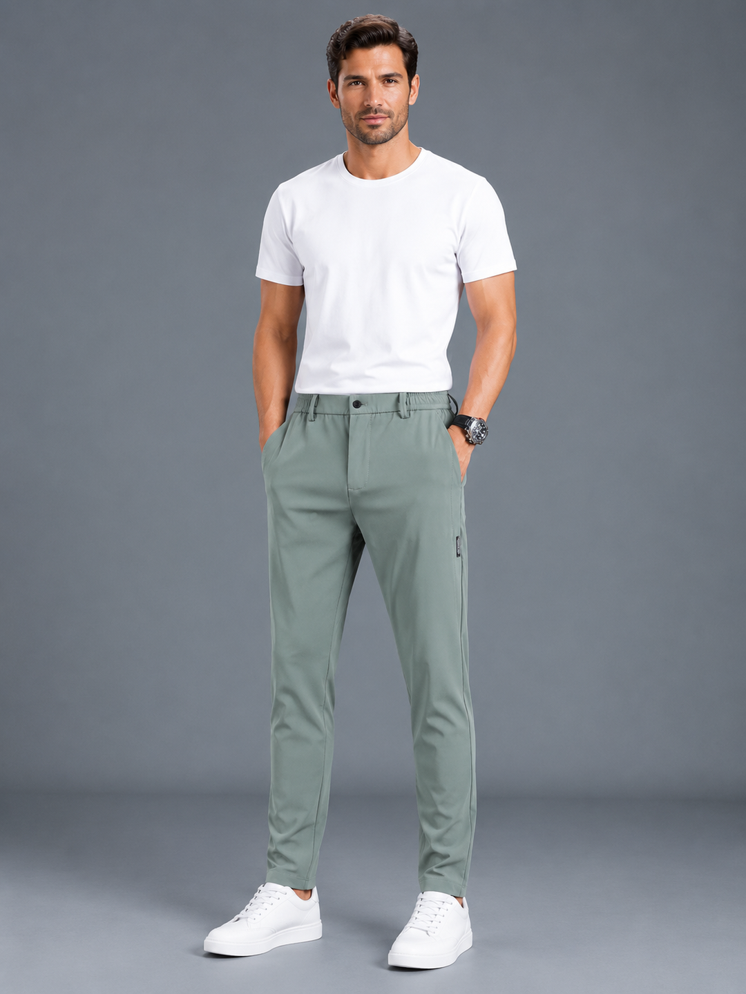 Men’s Stretch Smart Casual Trousers – Everyday Comfort Fit