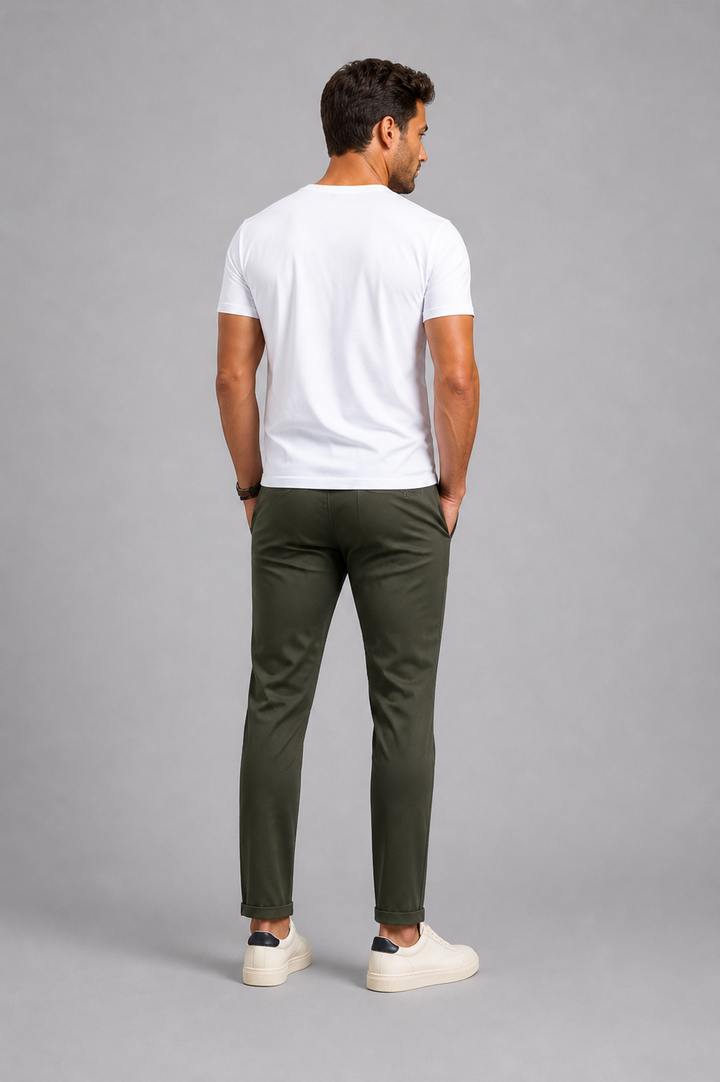 Men’s Stretch Chino Trousers – Slim Fit Smart Casual Pants