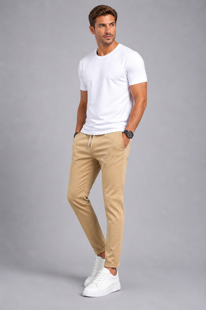 Men’s Stretch Chino Trousers – Slim Fit Smart Casual Pants