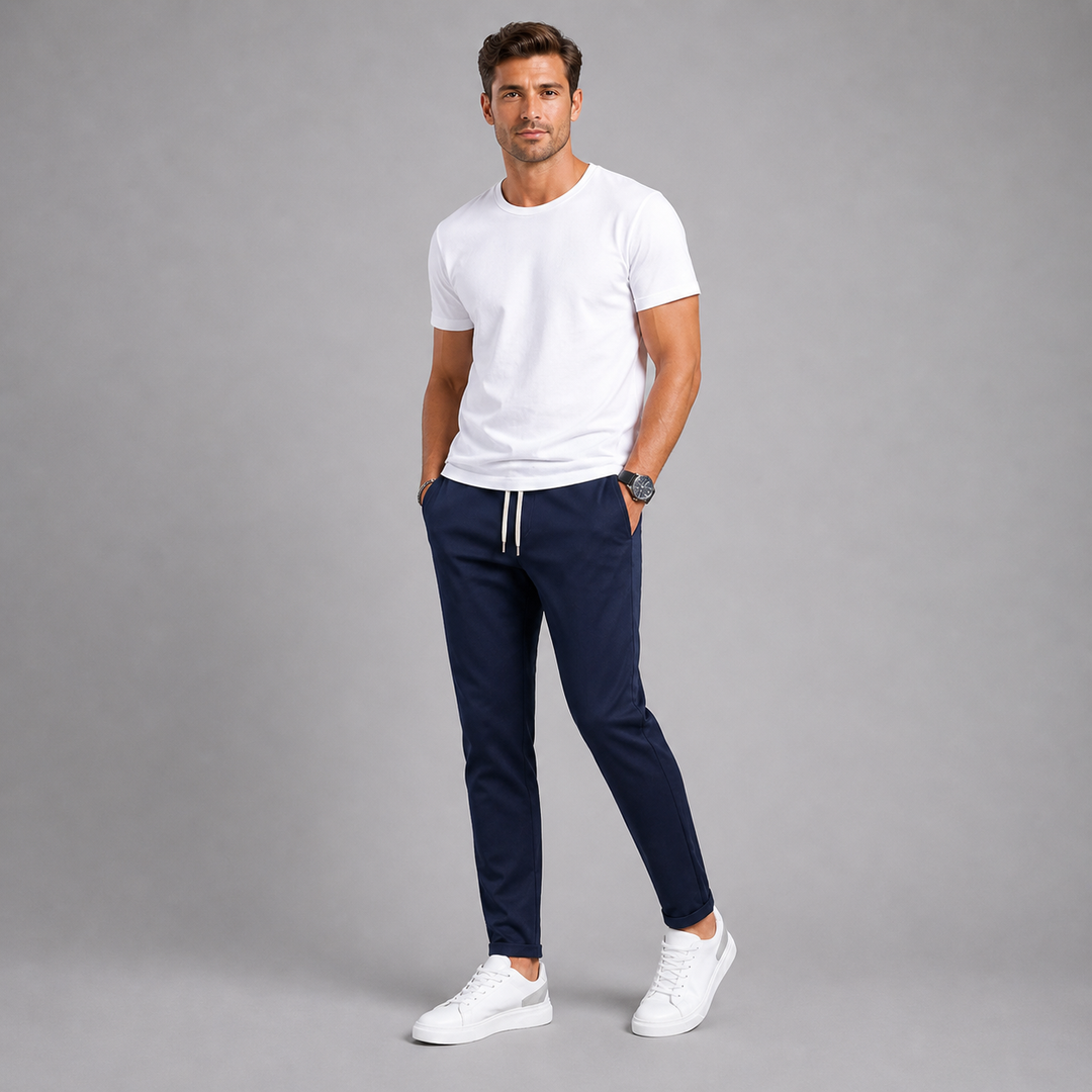 Men’s Stretch Chino Trousers – Slim Fit Smart Casual Pants
