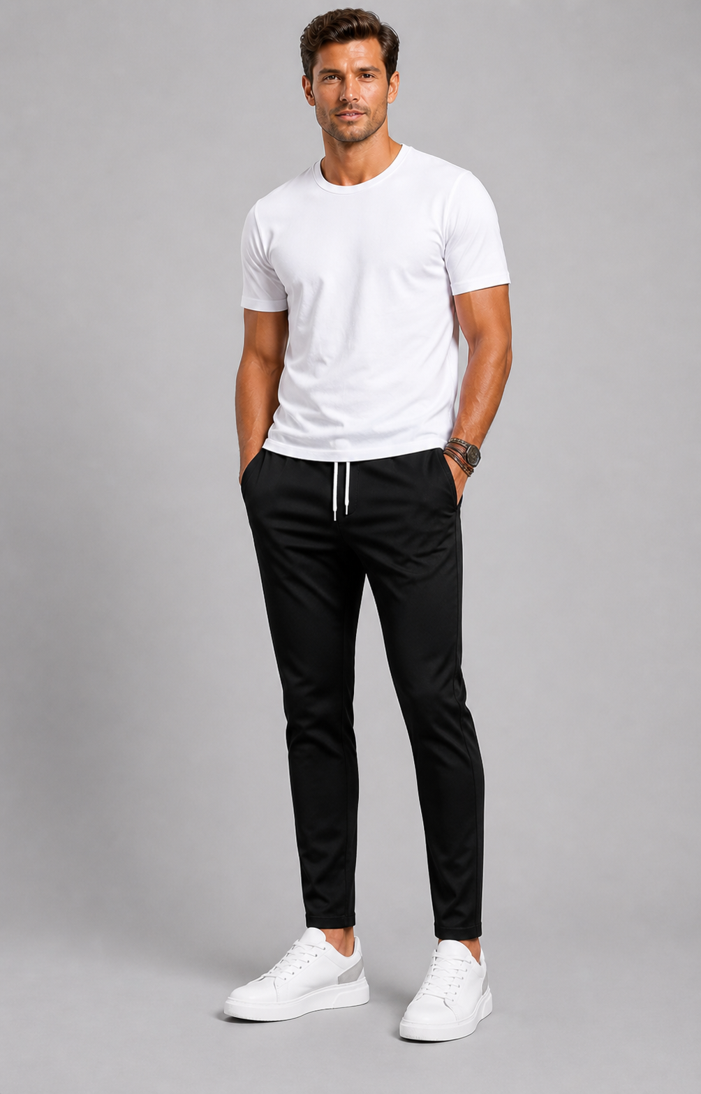 Men’s Stretch Chino Trousers – Slim Fit Smart Casual Pants