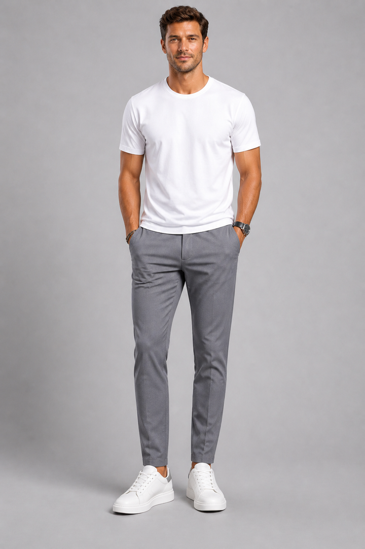 Men’s Stretch Chino Trousers – Slim Fit Smart Casual Pants