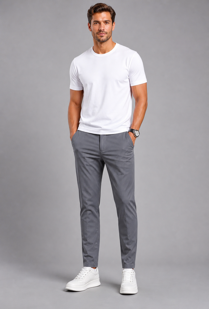 Men’s Stretch Chino Trousers – Slim Fit Smart Casual Pants