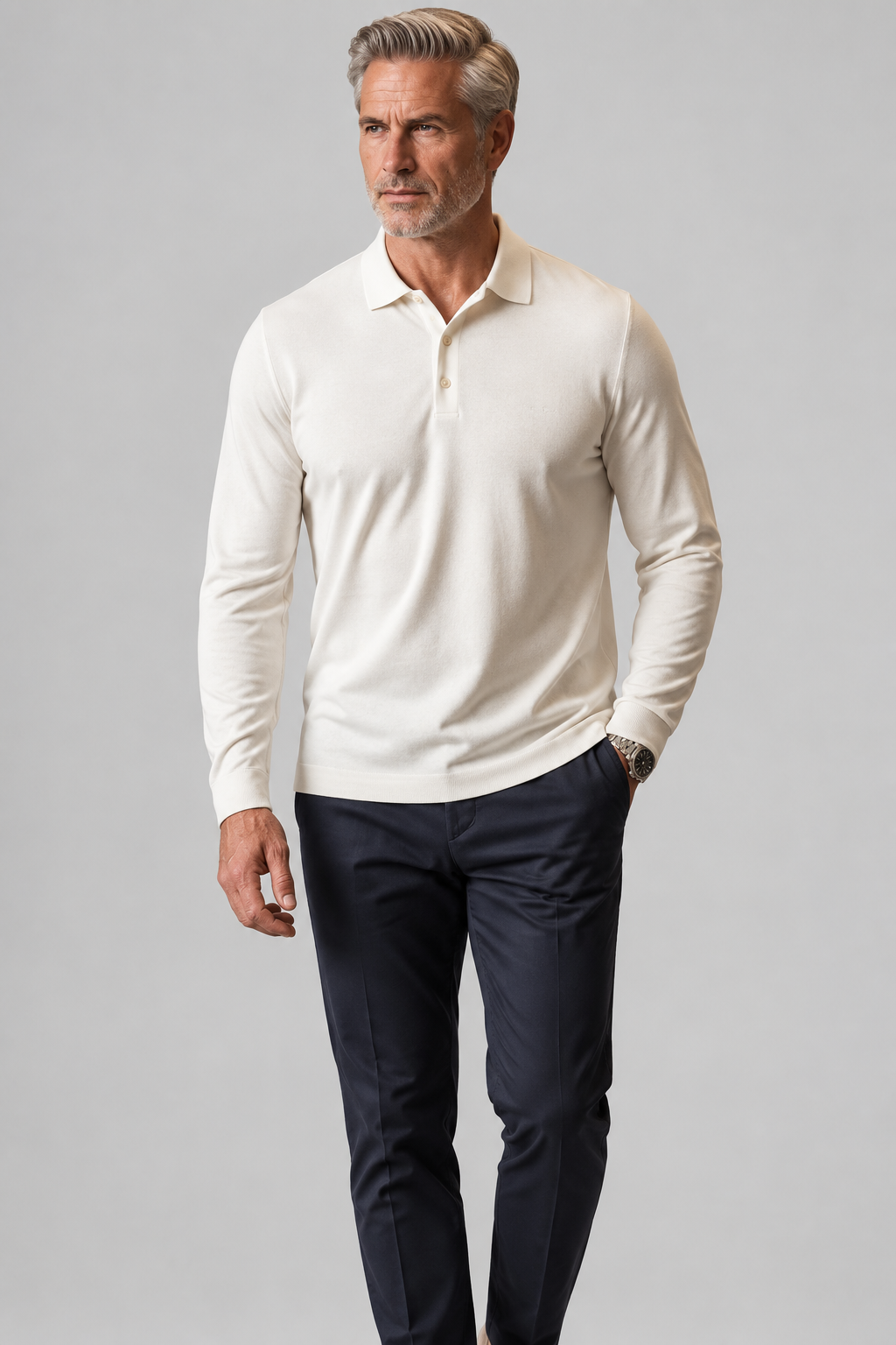 Men’s Knit Polo Shirt – Smart Casual Short Sleeve Top