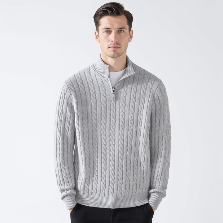 Men’s Zip Neck Jumper – Smart Casual Half-Zip Knit Sweater for Everyday Wear