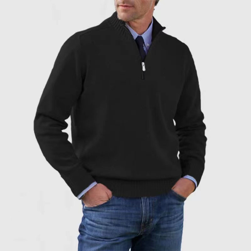 Men’s Half-Zip Knit Jumper – Smart Casual Quarter Zip Sweater for Everyday Wear