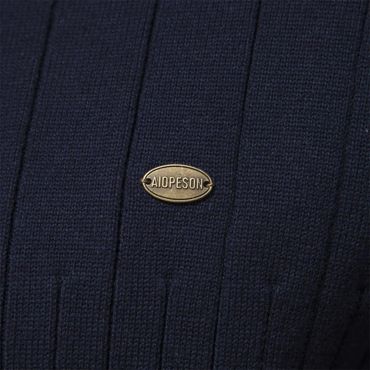 Men’s Ribbed Knit Half-Zip Jumper – Smart Casual Quarter Zip Sweater for Everyday Wear